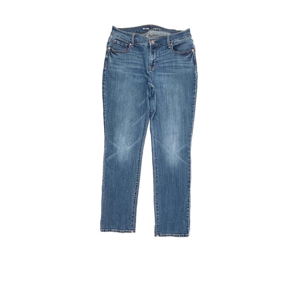 Old‎ Navy Curvy Straight Women's size 6P Medium Wash Blue Denim jeans